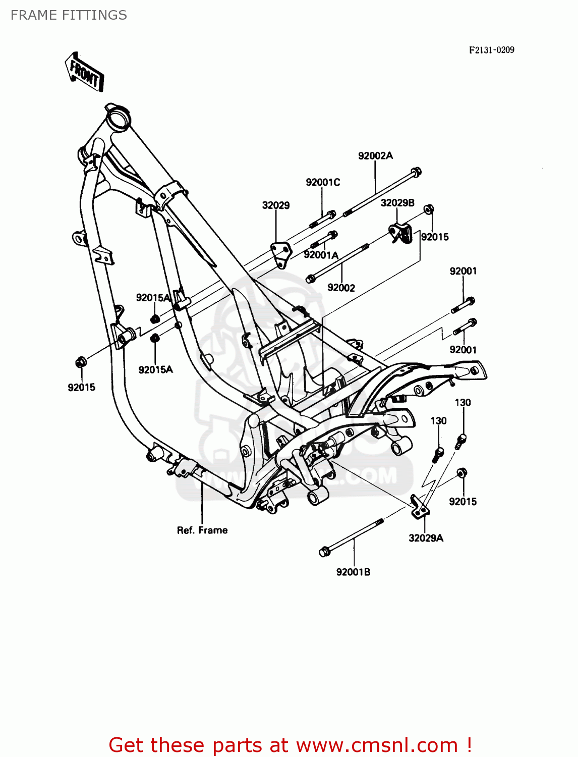 FRAME FITTINGS EN450A1 454LTD 1985 USA CALIFORNIA CANADA