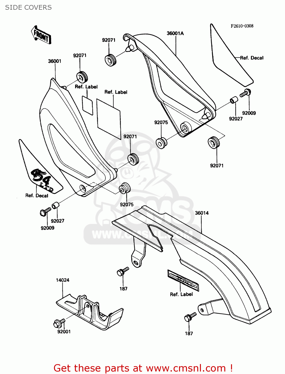 SIDE COVERS EN450A1 454LTD 1985 USA CALIFORNIA CANADA