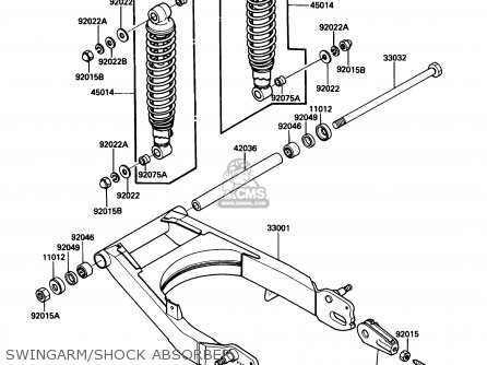 SWINGARM/SHOCK ABSORBER - EN450A1 454LTD 1985 USA CALIFORNIA CANADA