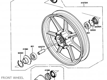 FRONT WHEEL - EN450A1 454LTD 1985 USA CALIFORNIA CANADA