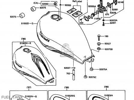 FUEL TANK - EN450A1 454LTD 1985 USA CALIFORNIA CANADA