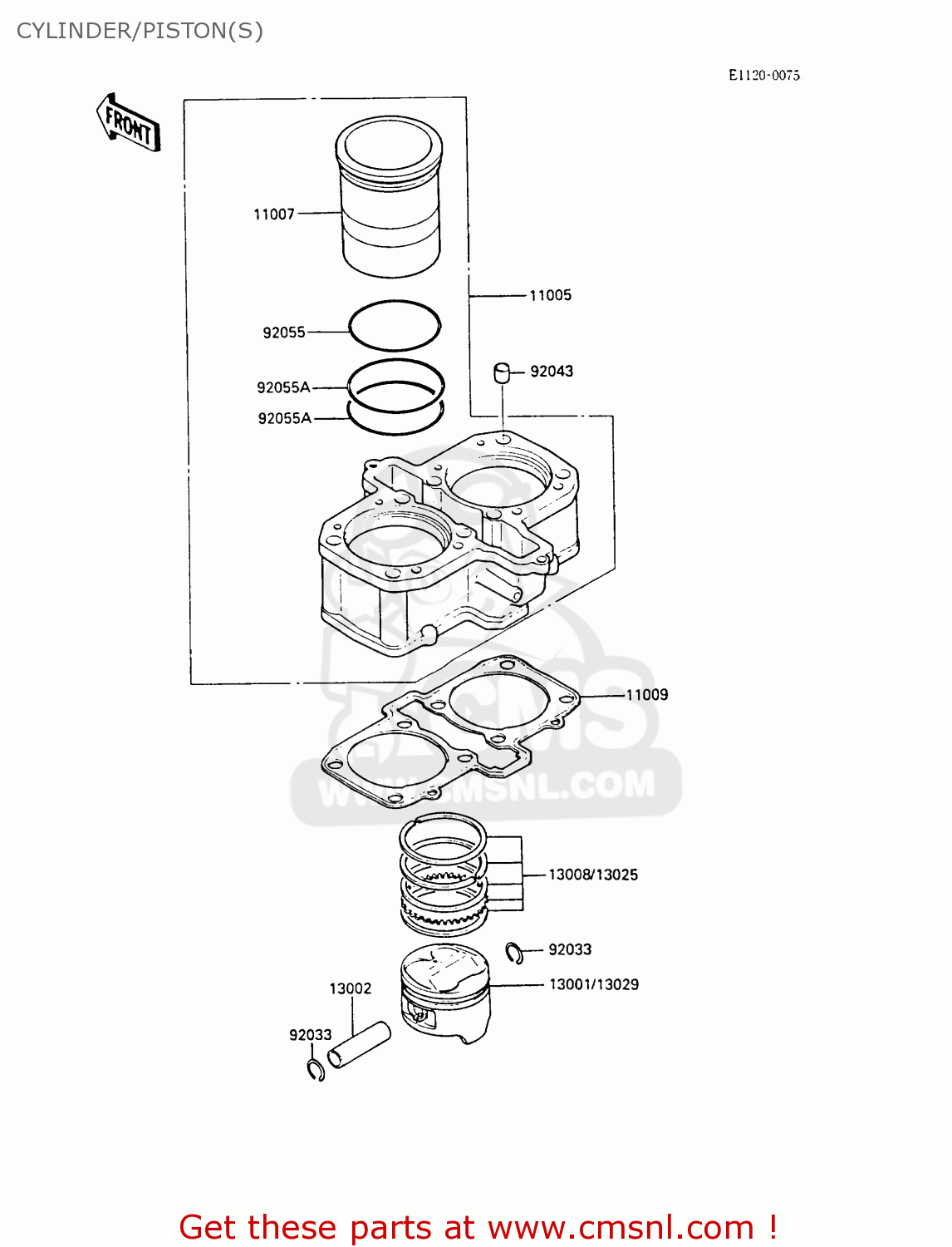 CYLINDER/PISTON(S) EN450A1 LTD450 1985 EUROPE FR UK FG IT NR / LIQUID COOLED