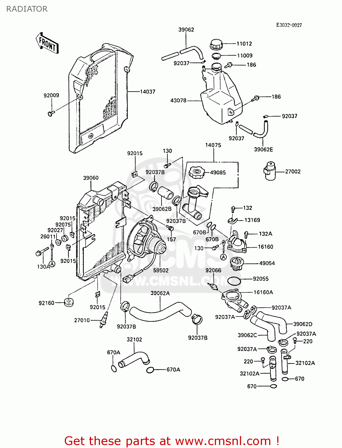 RADIATOR EN450A1 LTD450 1985 EUROPE FR UK FG IT NR / LIQUID COOLED