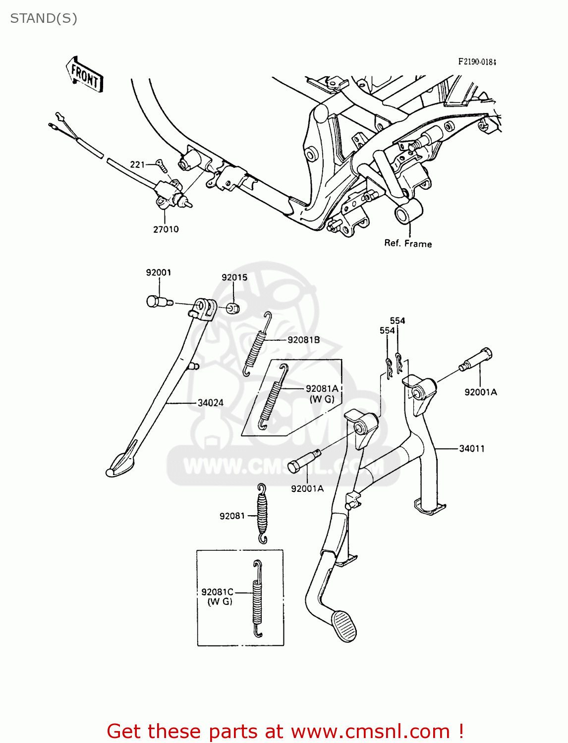 STAND(S) EN450A1 LTD450 1985 EUROPE FR UK FG IT NR / LIQUID COOLED