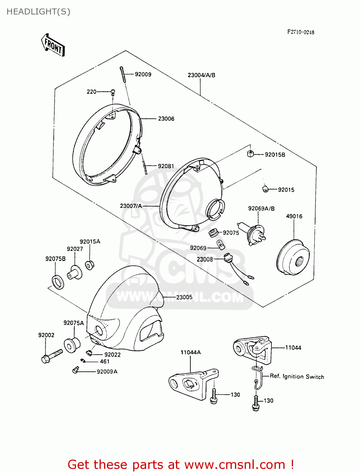 HEADLIGHT(S) EN450A1 LTD450 1985 EUROPE FR UK FG IT NR / LIQUID COOLED