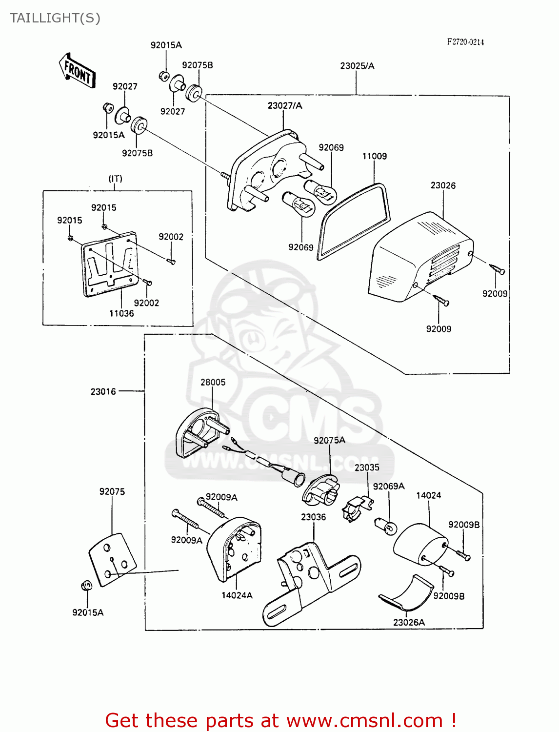 TAILLIGHT(S) EN450A1 LTD450 1985 EUROPE FR UK FG IT NR / LIQUID COOLED