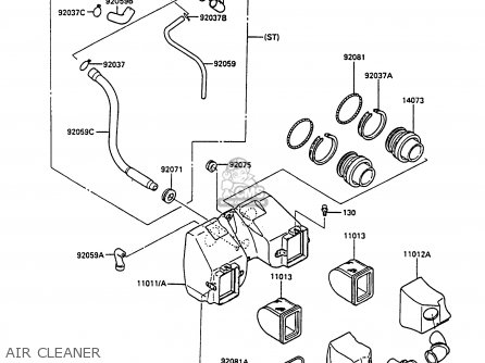 AIR CLEANER - EN450A1 LTD450 1985 EUROPE FR UK FG IT NR / LIQUID COOLED