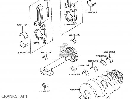 CRANKSHAFT - EN450A1 LTD450 1985 EUROPE FR UK FG IT NR / LIQUID COOLED