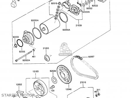 STARTER MOTOR - EN450A1 LTD450 1985 EUROPE FR UK FG IT NR / LIQUID COOLED