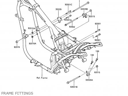 FRAME FITTINGS - EN450A1 LTD450 1985 EUROPE FR UK FG IT NR / LIQUID COOLED