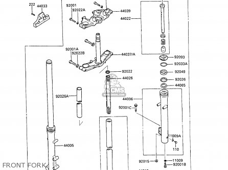 FRONT FORK - EN450A1 LTD450 1985 EUROPE FR UK FG IT NR / LIQUID COOLED