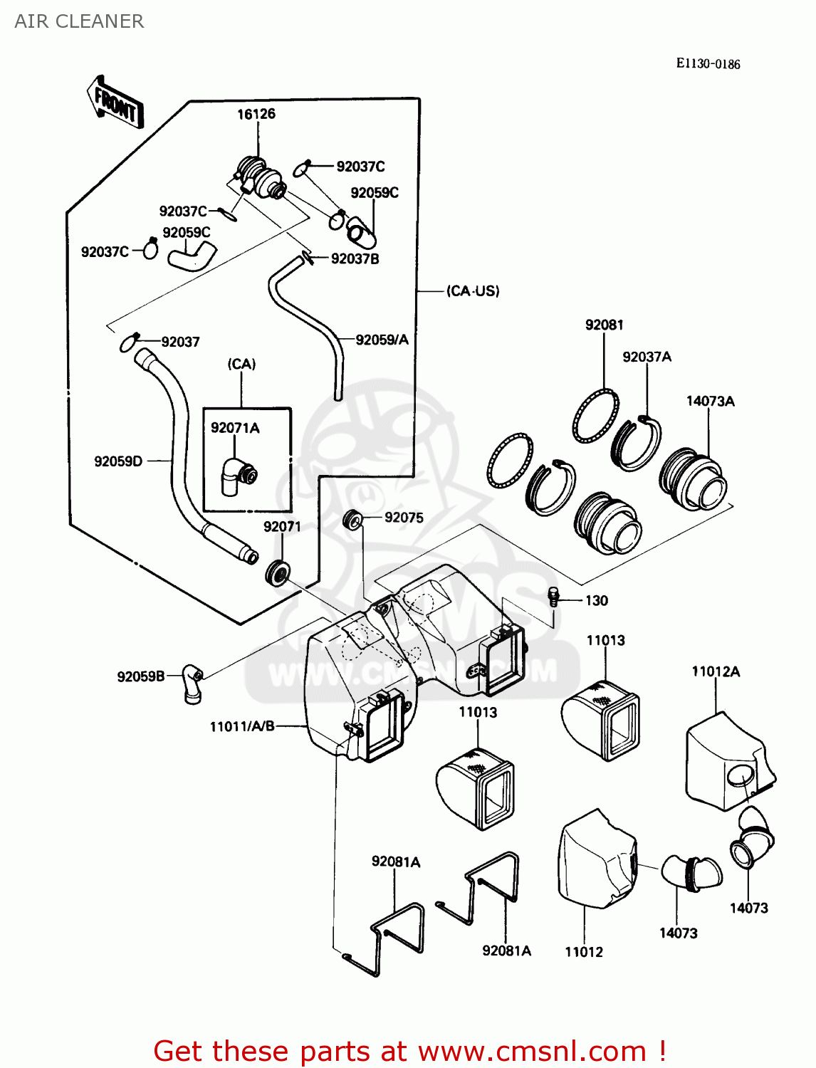 AIR CLEANER EN450A2 454LTD 1986 USA CALIFORNIA CANADA