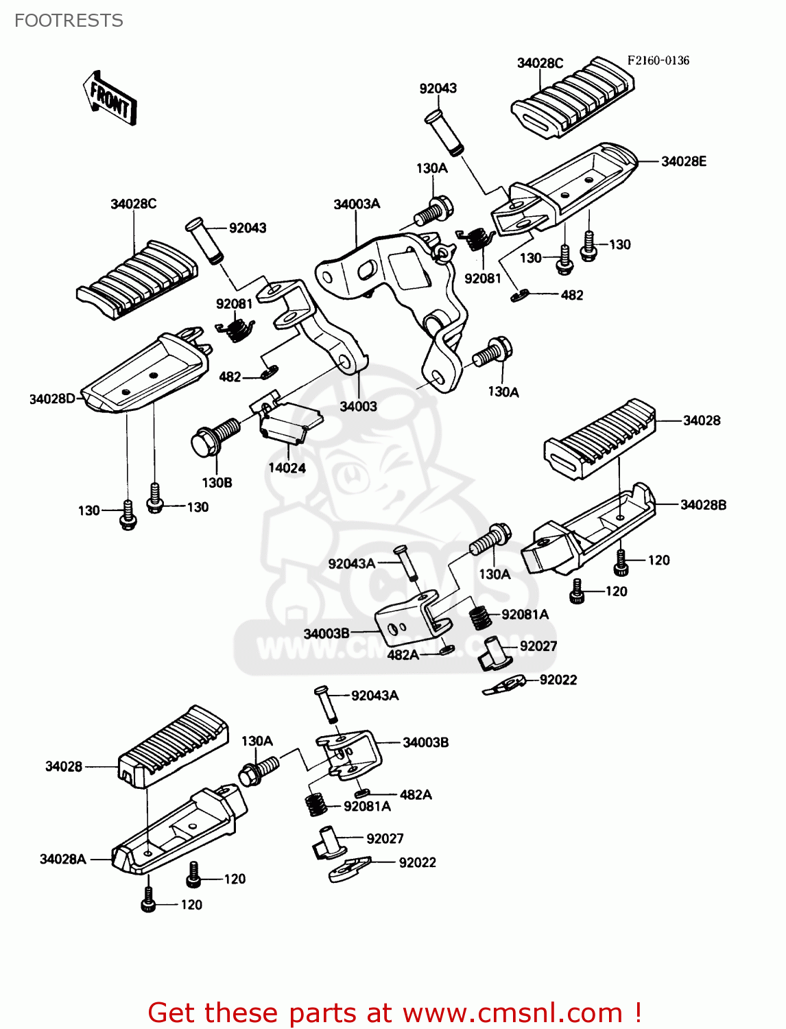FOOTRESTS EN450A2 454LTD 1986 USA CALIFORNIA CANADA