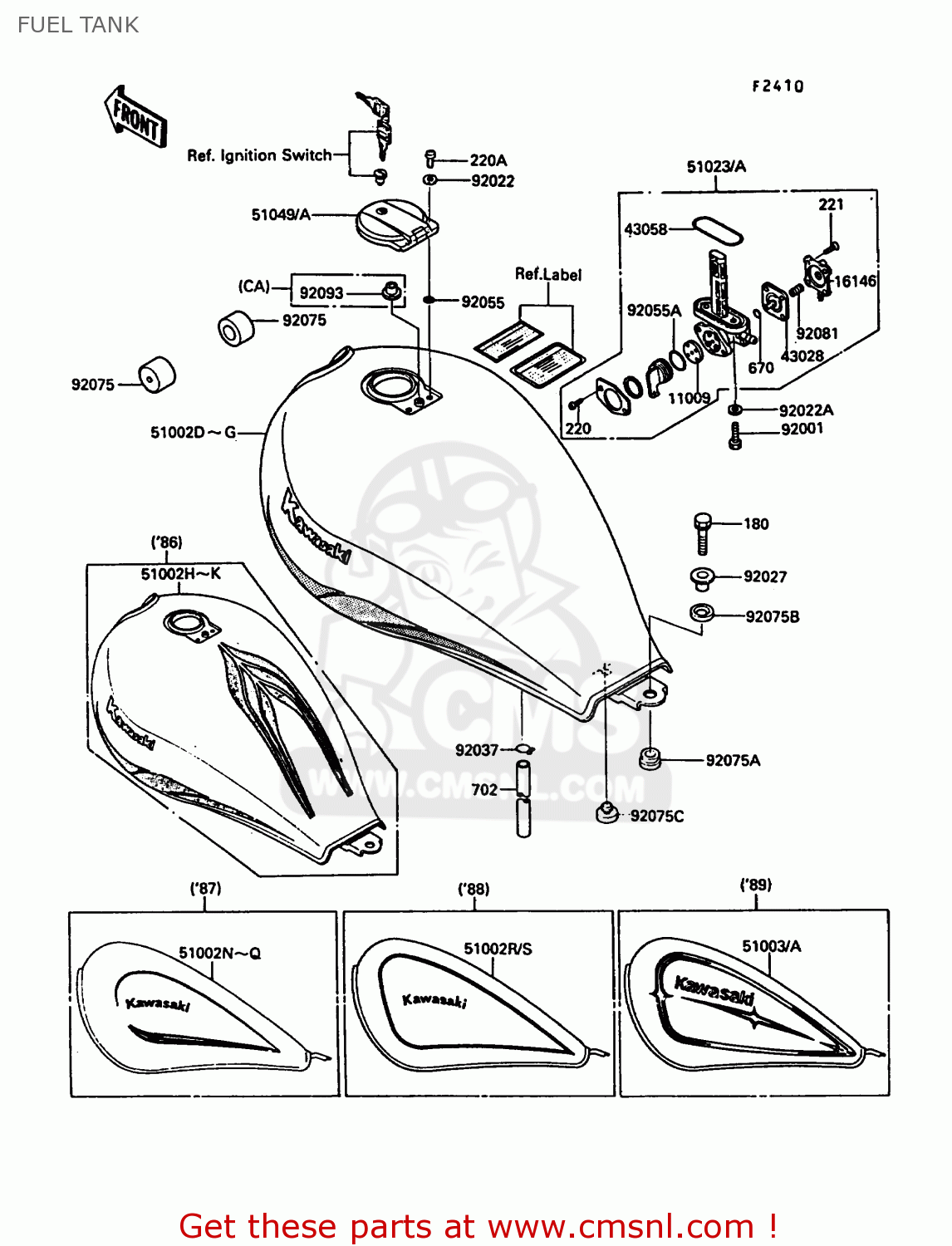FUEL TANK EN450A2 454LTD 1986 USA CALIFORNIA CANADA