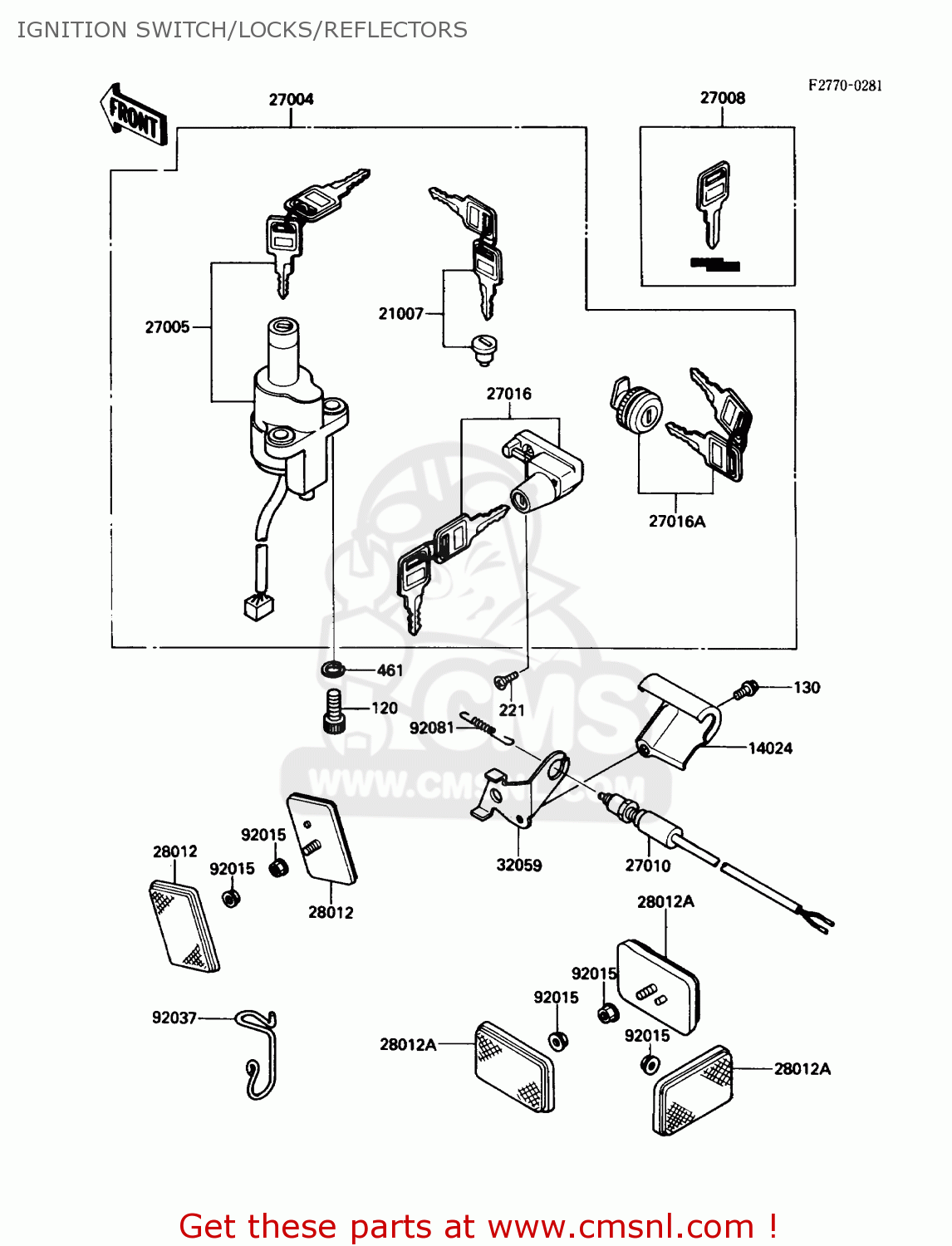 IGNITION SWITCH/LOCKS/REFLECTORS EN450A2 454LTD 1986 USA CALIFORNIA CANADA