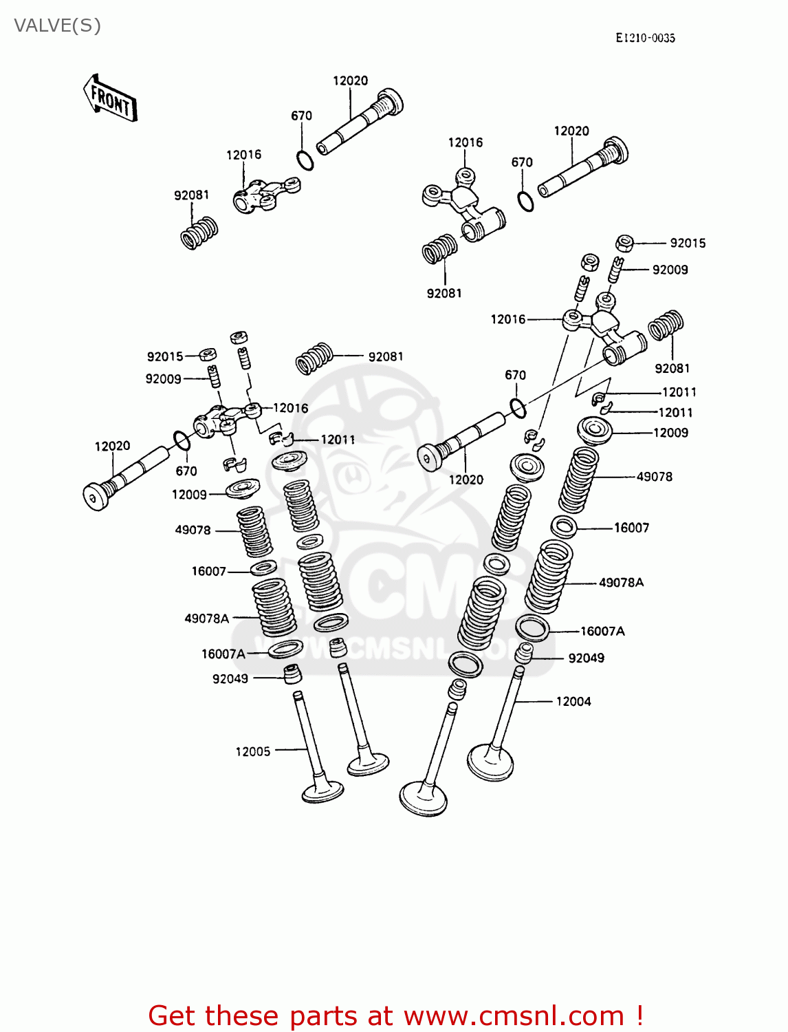 VALVE(S) EN450A2 LTD450 1986 EUROPE UK FR FG IT NR ST / LIQUID COOLED