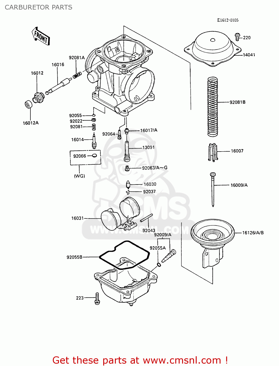 CARBURETOR PARTS EN450A2 LTD450 1986 EUROPE UK FR FG IT NR ST / LIQUID COOLED