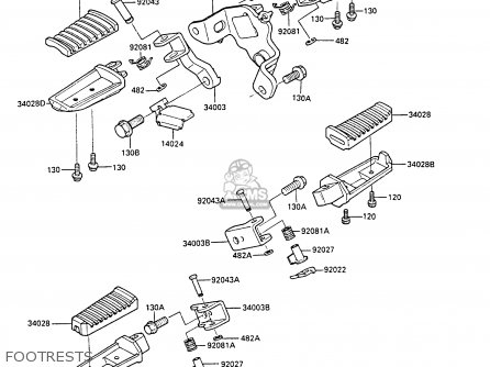 FOOTRESTS - EN450A2 LTD450 1986 EUROPE UK FR FG IT NR ST / LIQUID COOLED