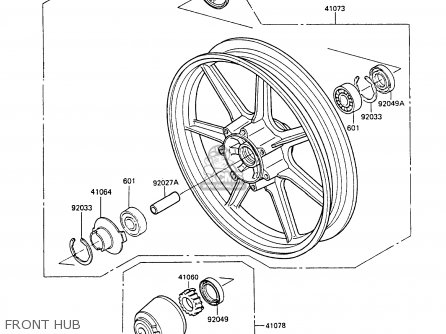 FRONT HUB - EN450A2 LTD450 1986 EUROPE UK FR FG IT NR ST / LIQUID COOLED