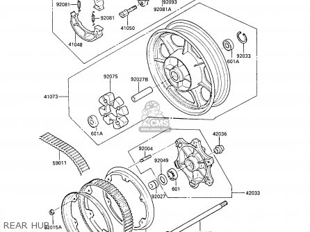 REAR HUB - EN450A2 LTD450 1986 EUROPE UK FR FG IT NR ST / LIQUID COOLED