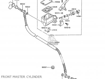 FRONT MASTER CYLINDER - EN450A2 LTD450 1986 EUROPE UK FR FG IT NR ST / LIQUID COOLED