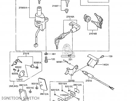 IGNITION SWITCH - EN450A2 LTD450 1986 EUROPE UK FR FG IT NR ST / LIQUID COOLED