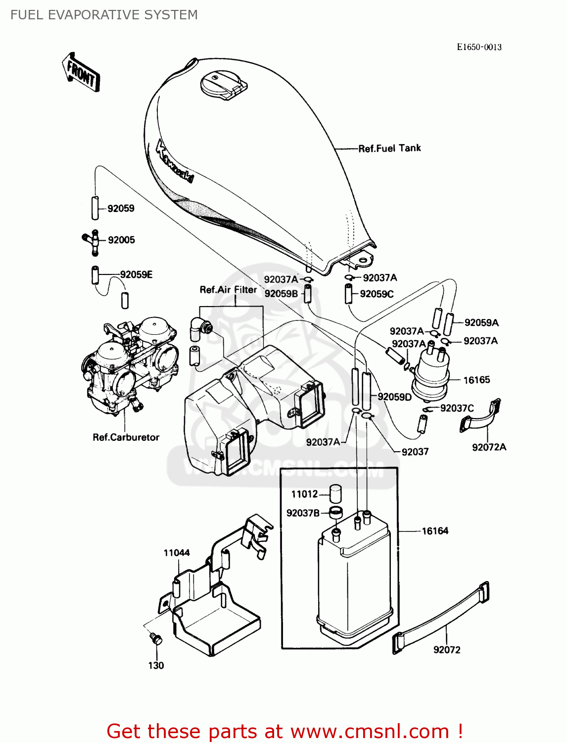 FUEL EVAPORATIVE SYSTEM EN450A3 454LTD 1987 USA CALIFORNIA CANADA