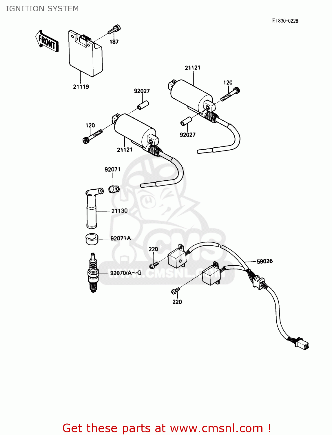 IGNITION SYSTEM EN450A3 454LTD 1987 USA CALIFORNIA CANADA