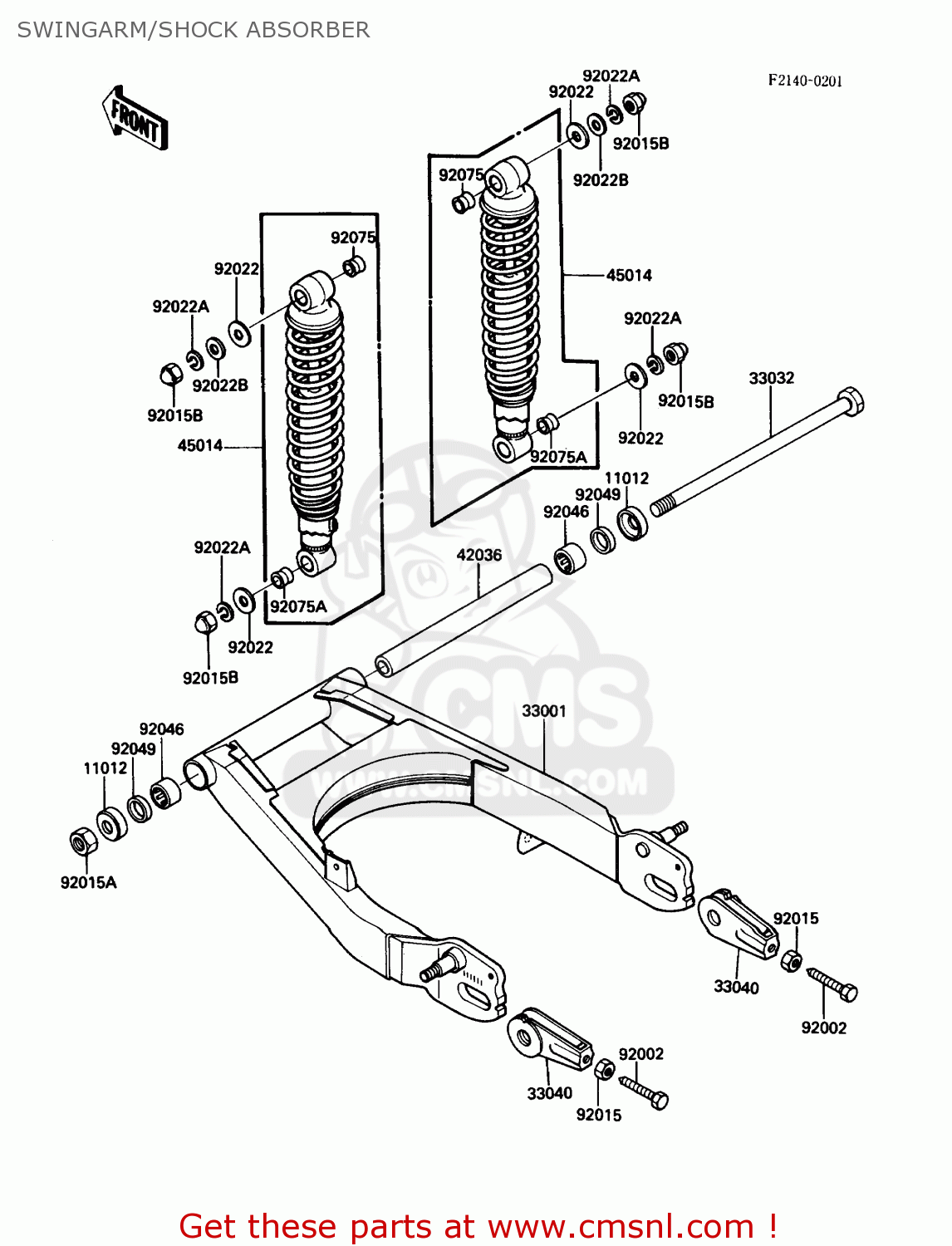 SWINGARM/SHOCK ABSORBER EN450A3 454LTD 1987 USA CALIFORNIA CANADA