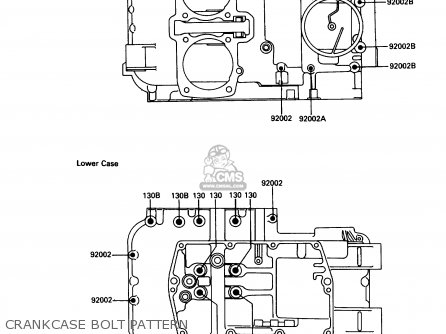 CRANKCASE BOLT PATTERN - EN450A3 454LTD 1987 USA CALIFORNIA CANADA