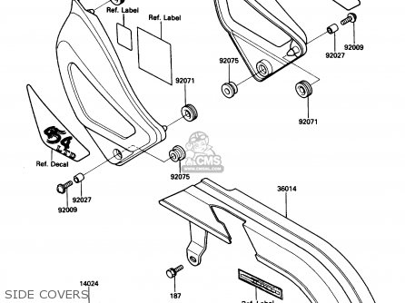 SIDE COVERS - EN450A3 454LTD 1987 USA CALIFORNIA CANADA