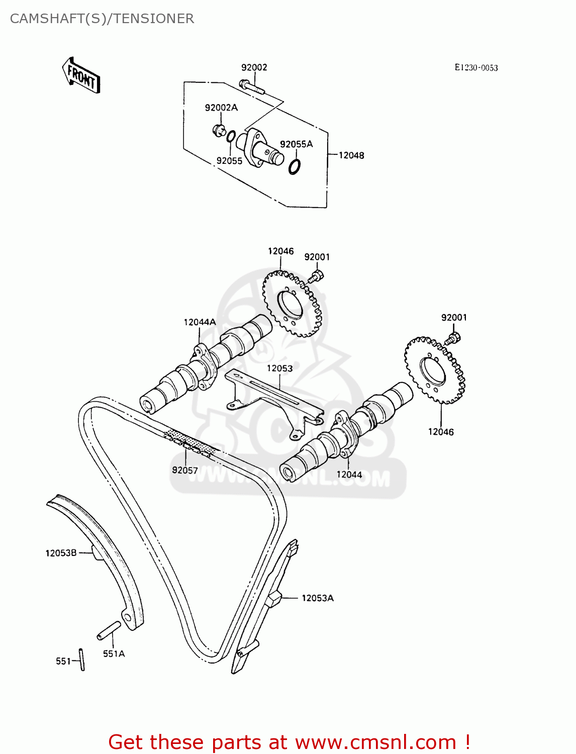 CAMSHAFT(S)/TENSIONER EN450A3 LTD450 1987 UNITED KINGDOM AR ST