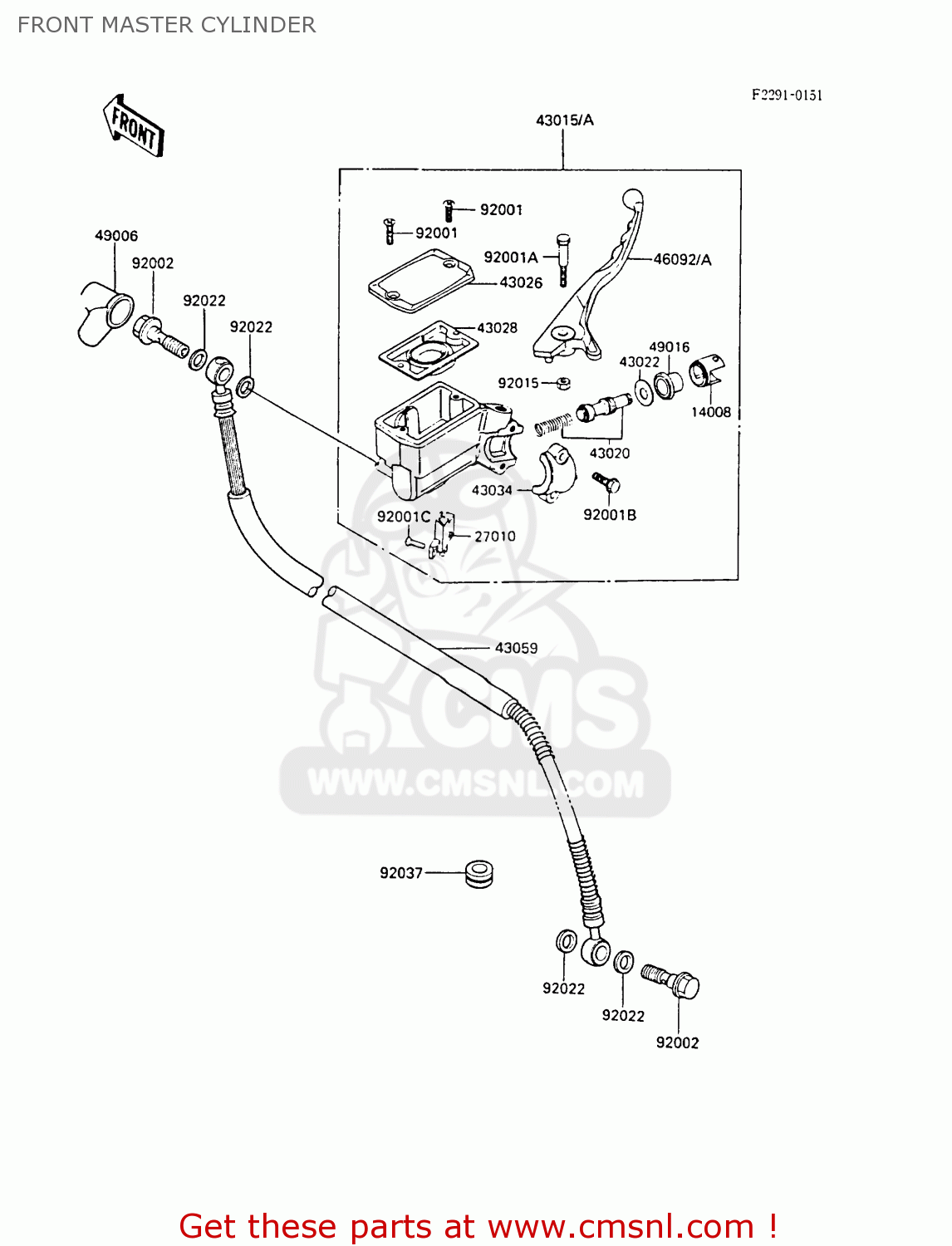 FRONT MASTER CYLINDER EN450A3 LTD450 1987 UNITED KINGDOM AR ST
