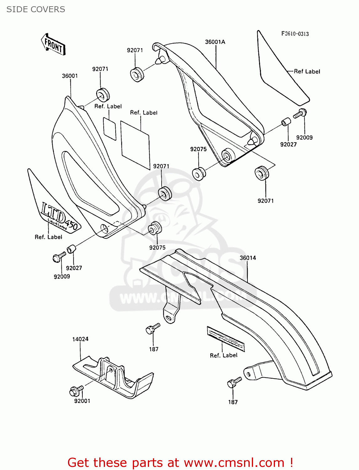 SIDE COVERS EN450A3 LTD450 1987 UNITED KINGDOM AR ST