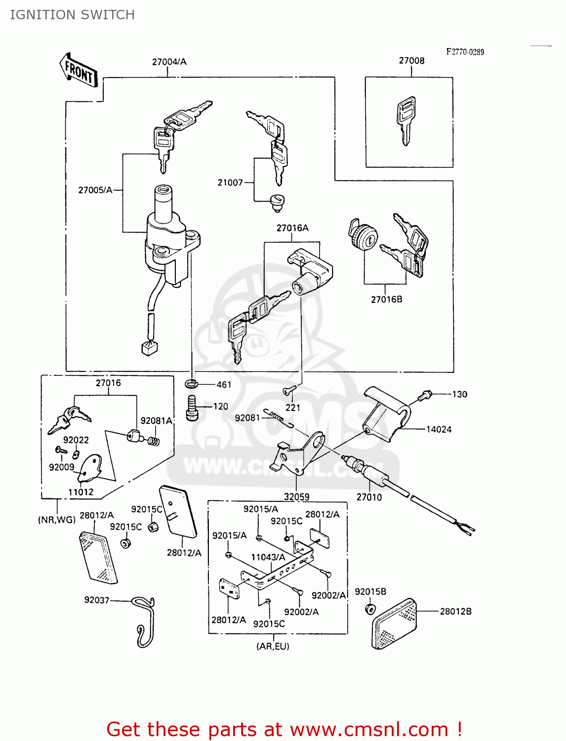 IGNITION SWITCH EN450A3 LTD450 1987 UNITED KINGDOM AR ST