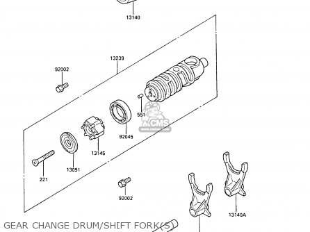 GEAR CHANGE DRUM/SHIFT FORK(S) - EN450A3 LTD450 1987 UNITED KINGDOM AR ST