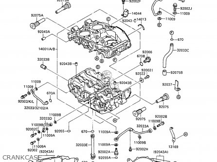 CRANKCASE - EN450A3 LTD450 1987 UNITED KINGDOM AR ST