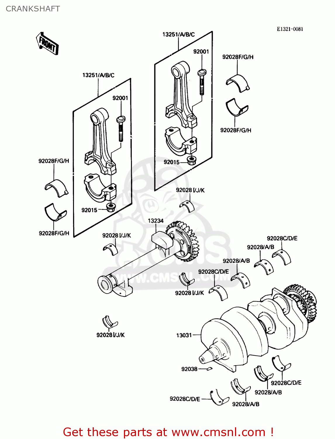 CRANKSHAFT EN450A4 454LTD 1988 USA CALIFORNIA CANADA