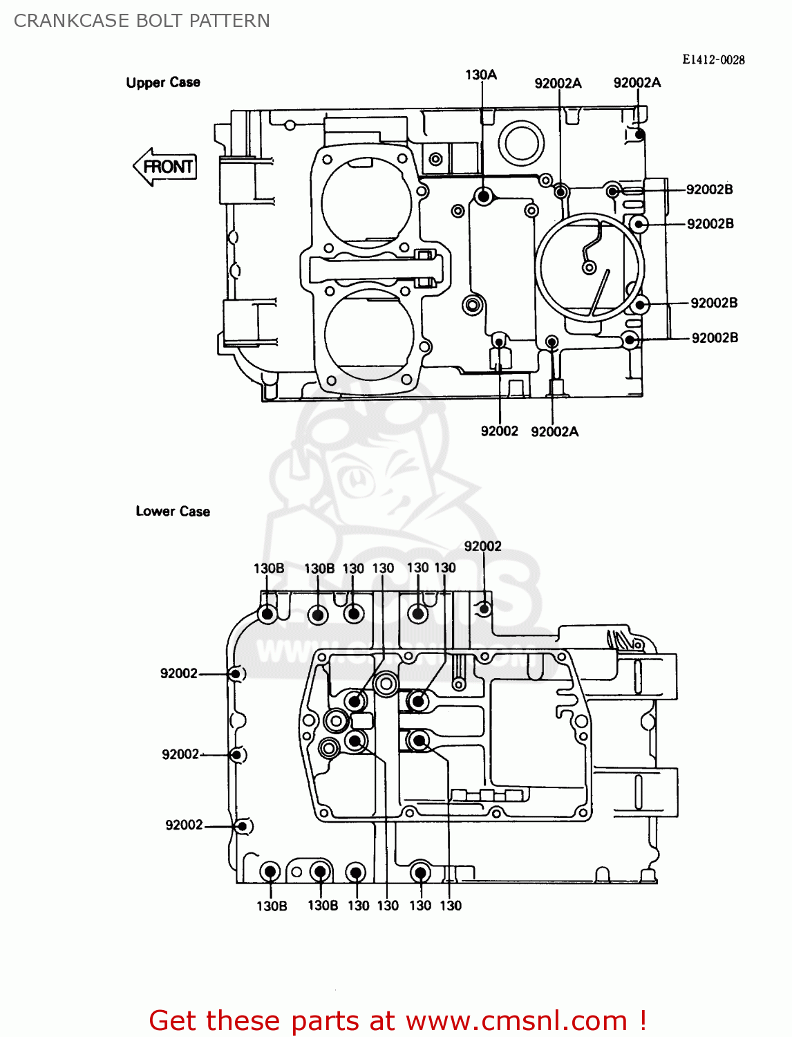 CRANKCASE BOLT PATTERN EN450A4 454LTD 1988 USA CALIFORNIA CANADA