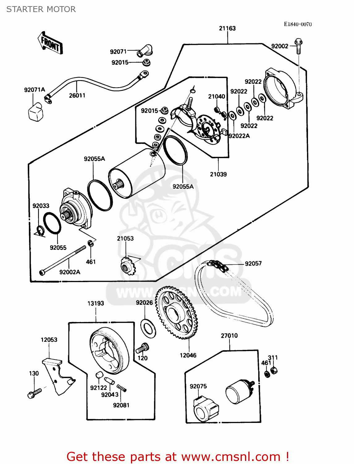 STARTER MOTOR EN450A4 454LTD 1988 USA CALIFORNIA CANADA
