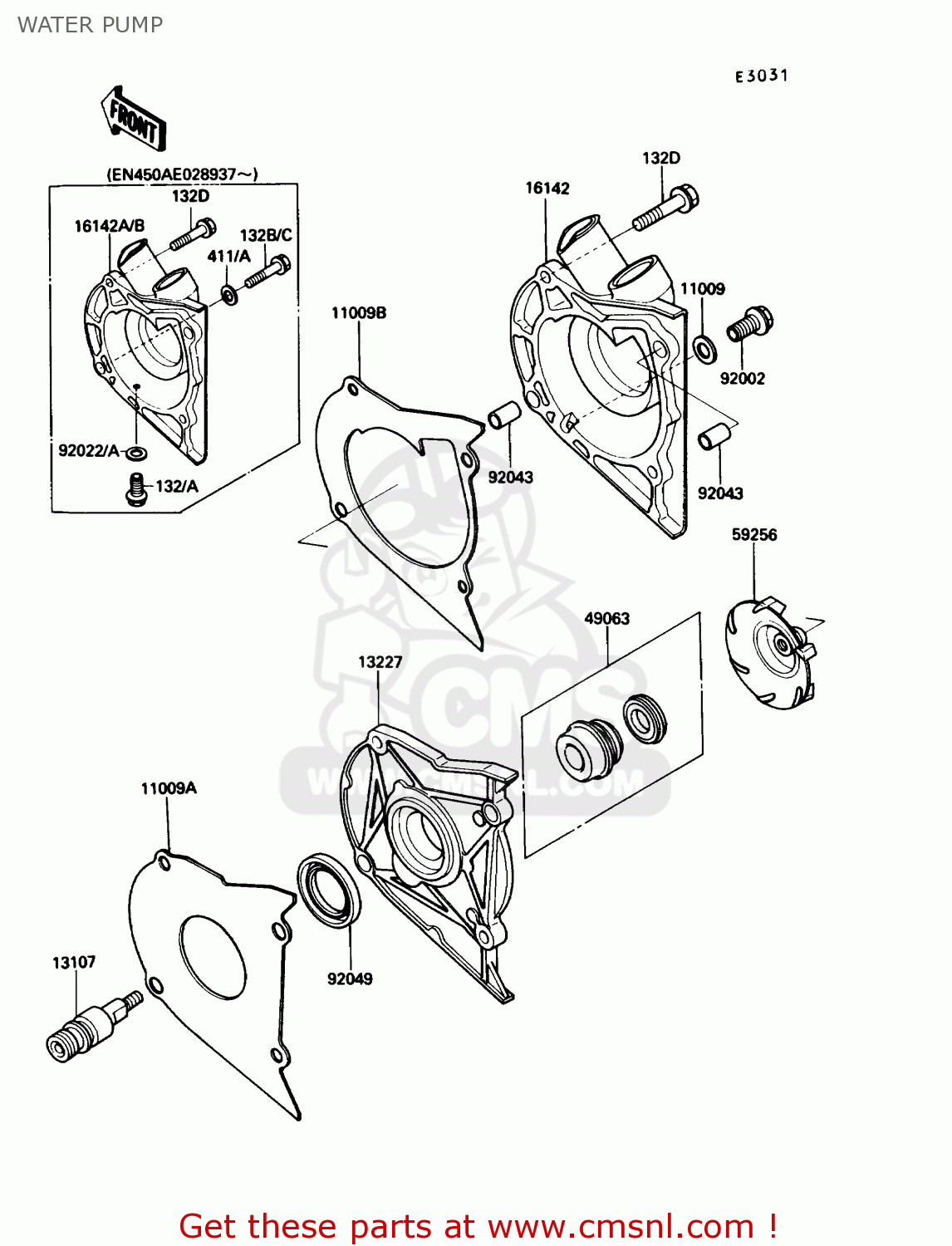 WATER PUMP EN450A4 454LTD 1988 USA CALIFORNIA CANADA