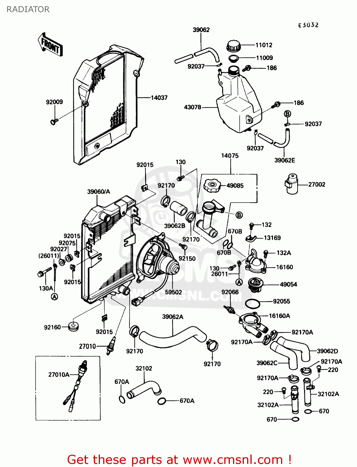 RADIATOR EN450A4 454LTD 1988 USA CALIFORNIA CANADA