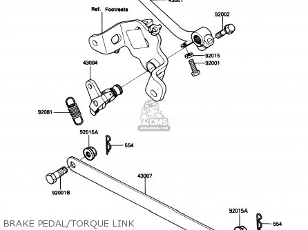 BRAKE PEDAL/TORQUE LINK - EN450A4 454LTD 1988 USA CALIFORNIA CANADA
