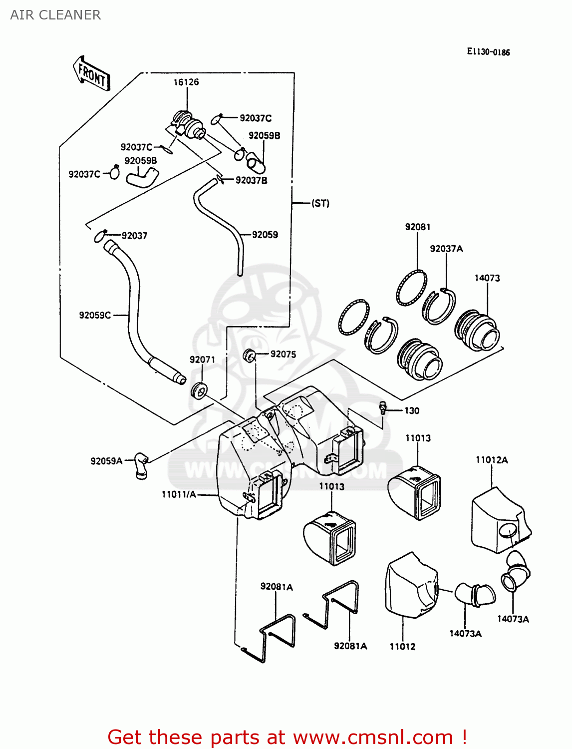 AIR CLEANER EN450A4 LTD450 1988 EUROPE UK AR FG IT NR ST / LIQUID COOLED