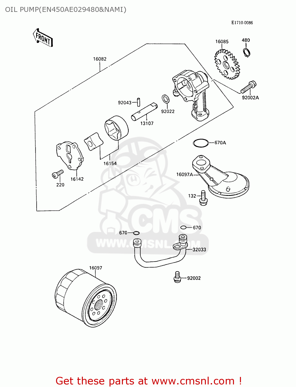 OIL PUMP(EN450AE029480&NAMI) EN450A4 LTD450 1988 EUROPE UK AR FG IT NR ST / LIQUID COOLED