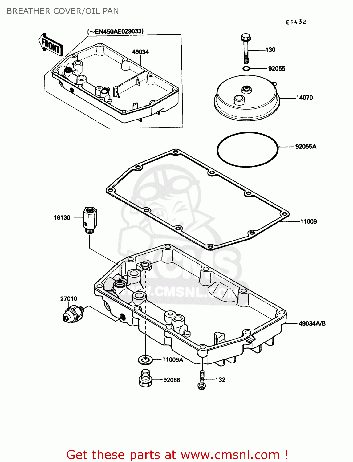 BREATHER COVER/OIL PAN EN450A5 454LTD 1989 USA CALIFORNIA CANADA