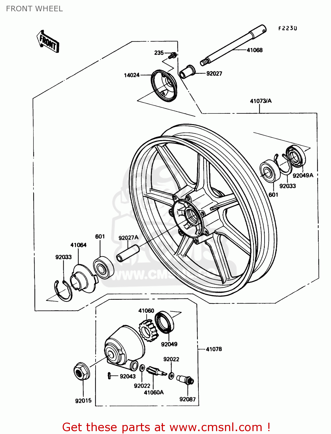 FRONT WHEEL EN450A5 454LTD 1989 USA CALIFORNIA CANADA