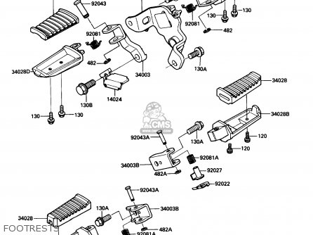 FOOTRESTS - EN450A5 454LTD 1989 USA CALIFORNIA CANADA