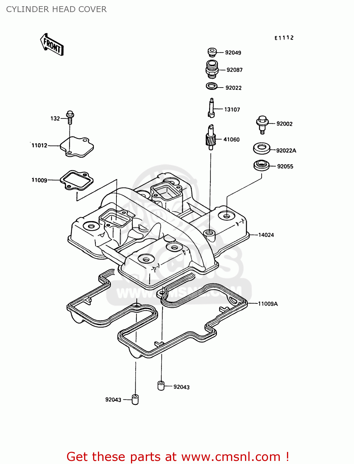 CYLINDER HEAD COVER EN450A5 LTD450 1989 EUROPE UK AR FG IT NR / LIQUID COOLED