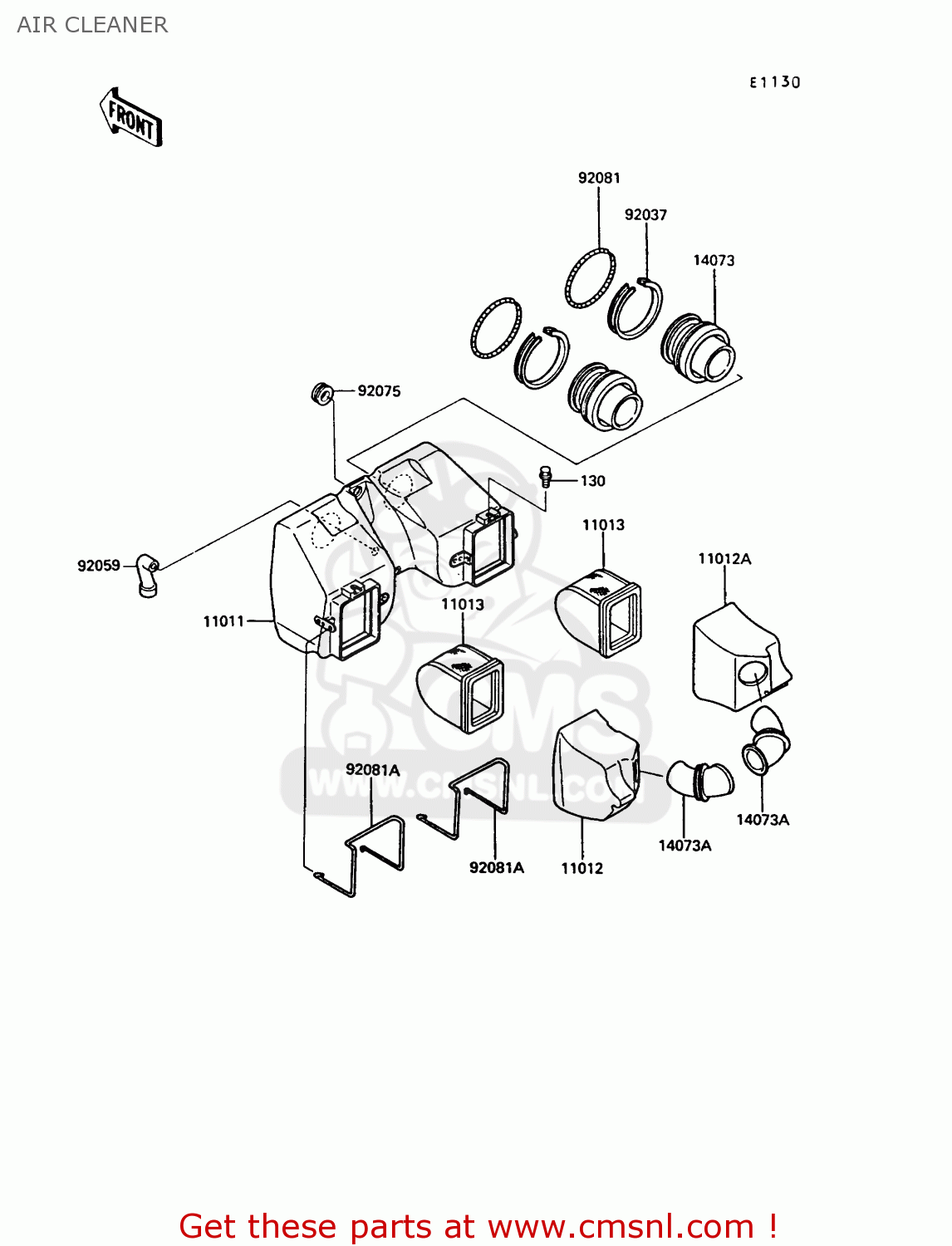 AIR CLEANER EN450A5 LTD450 1989 EUROPE UK AR FG IT NR / LIQUID COOLED